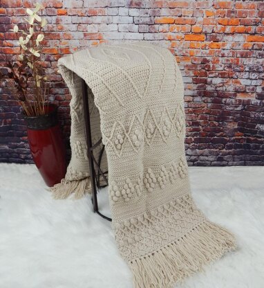 Boho Diamond Textured Throw