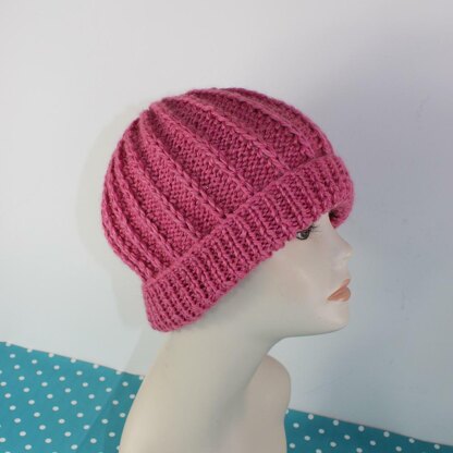 Simple Aran Fishermans Rib Beanie Hat