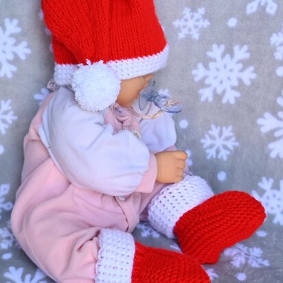 Santa  Baby Hat And Booties