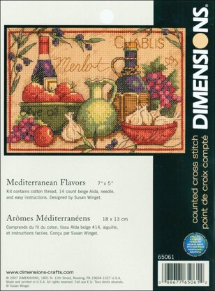 Dimensions Mini Counted Cross Stitch Kit: Mediterranean Flavors - 5.63 x 7.56 in