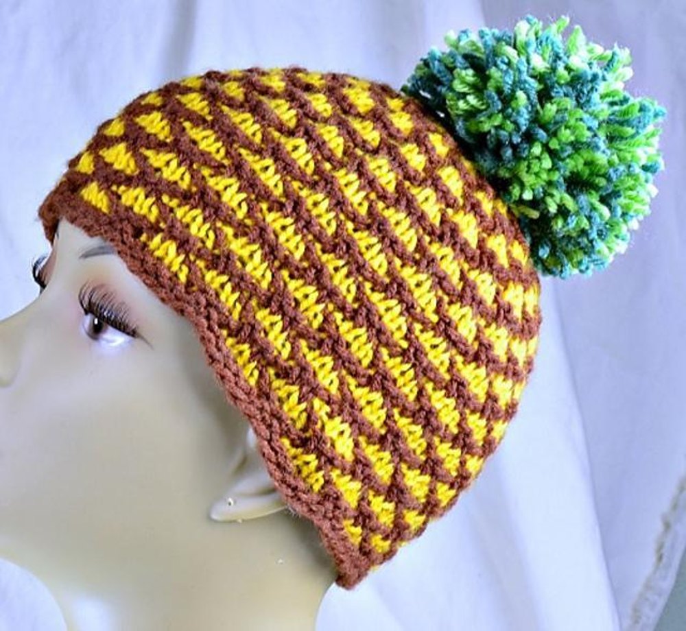 Pineapple Twist Patterned Beanie Tutorial, 🍍 Sentro 48