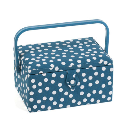Hobbygift Teal Spot Medium Sewing Box