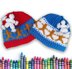 Dancing Bear Beanie Cap for kids up to 6 years KNITTED FLAT in Chunky yarn