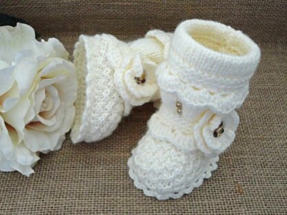 Knitting PATTERN Baby Booties Baby Girl Shoes Infant