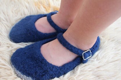 Mary Jane's Slippers - Felted Seamless Ballerinas