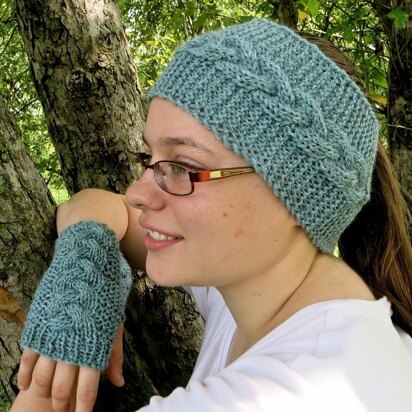 Chase the Chill Away Fingerless Mitts and Earwarmers