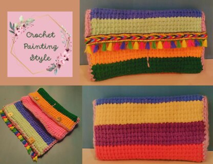 Wallet with Tunisian crochet stitch