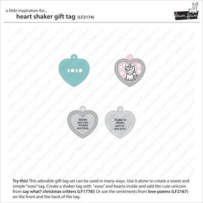 Lawn Fawn Lawn Cuts Custom Craft Die - Heart Shaker Gift Tag