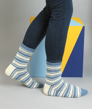 "Klaus Striped Socks" - Socks Knitting Pattern in MillaMia Naturally Soft Sock