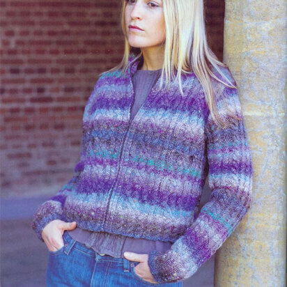 Knot Cable Jacket in Noro Silk Garden