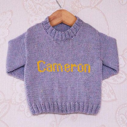 Intarsia - Cameron Moniker Chart - Childrens Sweater