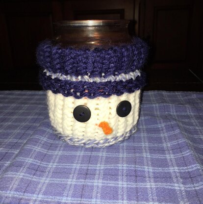 Snowman Candle Jar Cozy