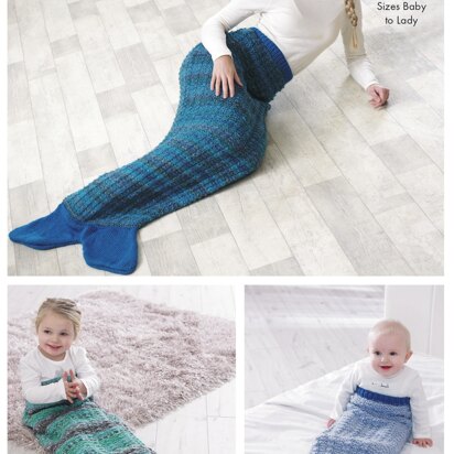 Mermaid Blankets in King Cole Chunky - 4865 - Downloadable PDF