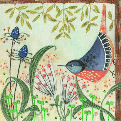Bothy Threads Flights Of Fancy - Nuthatch Embroidery Kit - 16 x 16cm