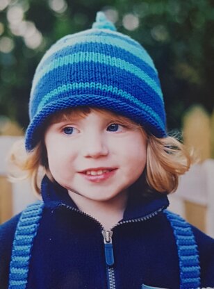 Striped Knotted Beanie