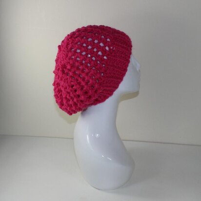 Super Chunky Lace Slouch Hat - knitting pattern