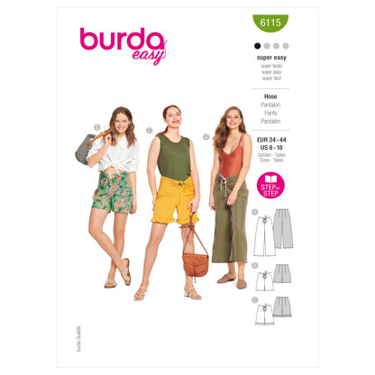 Burda Style Misses' Trousers and Pants B6115 - Paper Pattern, Size 8-18