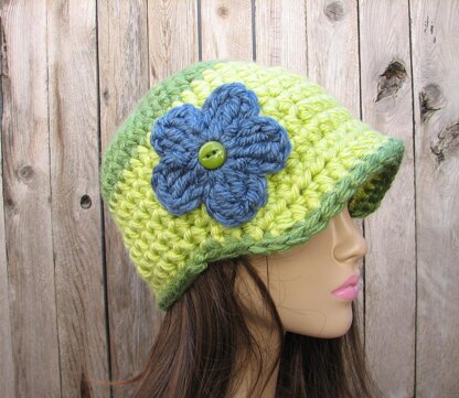 Green crochet hat