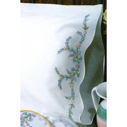 Tobin Stamped Pillowcase Pair 20in x 30in Reflections Embroidery Kit