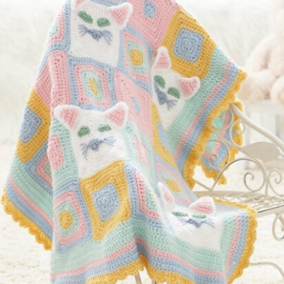 Kitty Blanket in Caron Simply Soft - Downloadable PDF