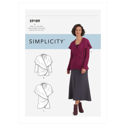 Simplicity Misses' Knit Wrap Jacket S9189 - Sewing Pattern