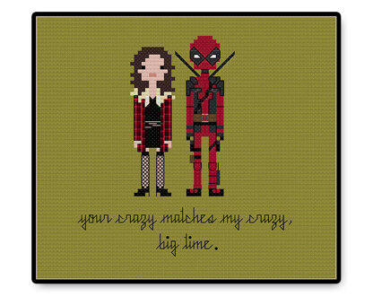 Deadpool and Vanessa In Love - PDF Cross Stitch Pattern