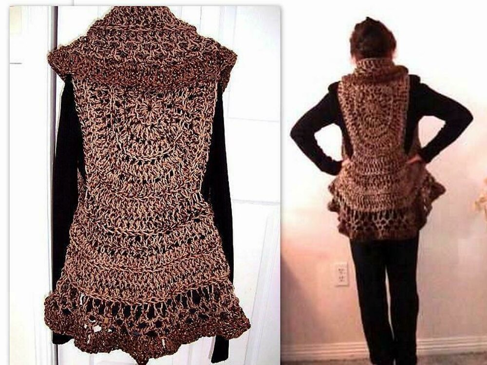 Plus size 2025 crochet circular vest