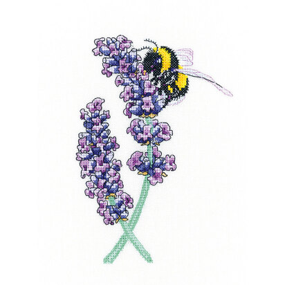 Heritage Lavender Bee Cross Stitch Kit - 11.5cm x 17cm