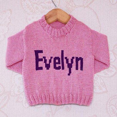 Intarsia - Evelyn Moniker Chart - Childrens Sweater