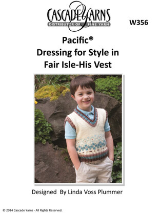 Dressing for Style in Fair Isle His Vest in Cascade Pacific - W356