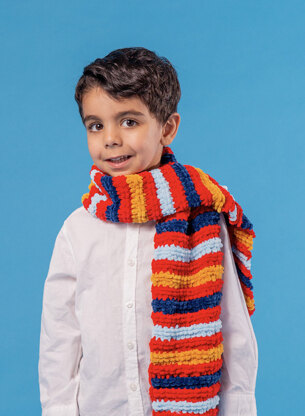 Super Striped Scarf - Free Knitting Pattern For Kids in Paintbox Yarns Chenille by Paintbox Yarns