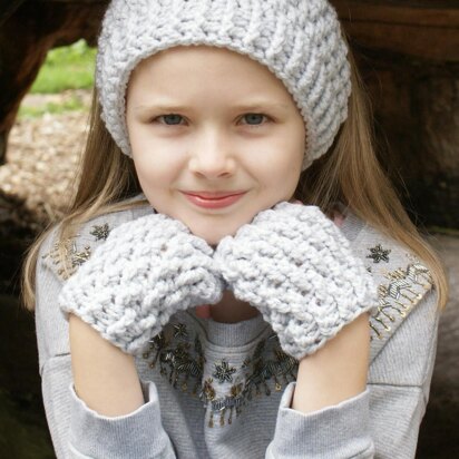 Ripple Half Hat and Mittens PDF Crochet Pattern.