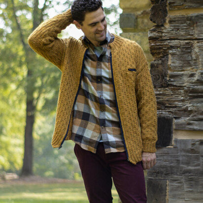 Men's Cardigan Cache in Universal Yarn Deluxe Worsted - Downloadable PDF