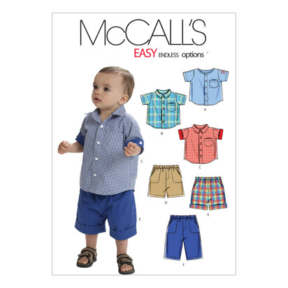 McCall's Infants' Shirts Shorts And Pants M6016 - Paper Pattern Size All Sizes In One Envelope