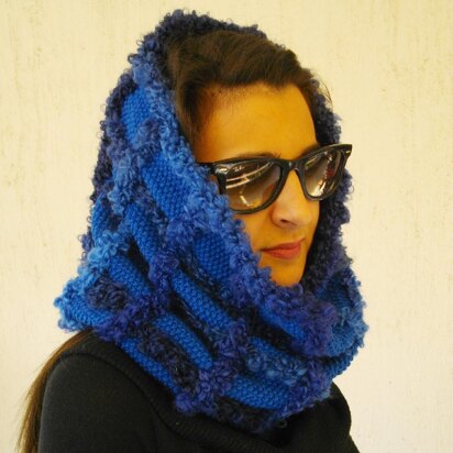 Dazzling blue tartan cowl