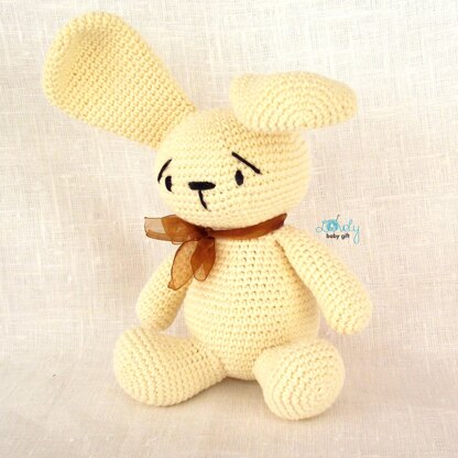 White Long Ear Bunny Amigurumi Crochet Pattern