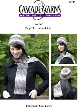 Magic Rib Hat & Scarf in Cascade Eco Duo - W246