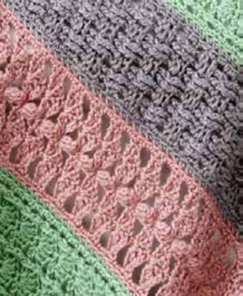 Soft Stripes Throw in Caron Simply Soft Heathers & Simply Soft - Downloadable PDF