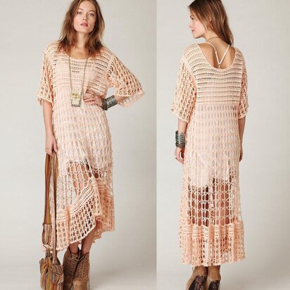 Crochet maxi summer boho dress.