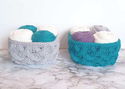 Cabled Basket Weave Bowl