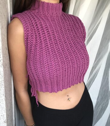 Crochet Turtle Neck Halter Top (Beginner friendly) 