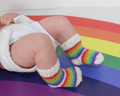 Preemie Baby Simple Rainbow Socks Circular