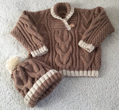 Sweater and Hat with cable pattern