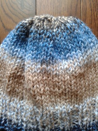 Blue Gray Tan Beanie