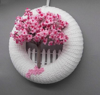 Cherry blossom door wreath or wall decoration - simple and decorative