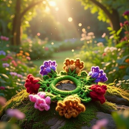 A Crochet lotus Scrunchie pattern