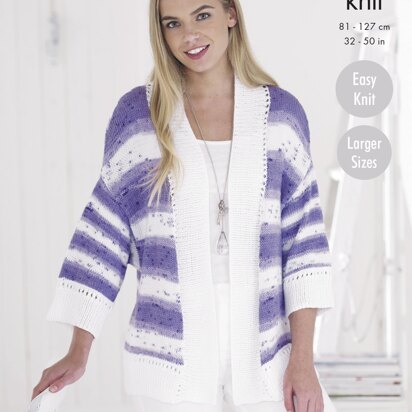 Ladies' Cardigan in King Cole Cottonsoft Crush DK - 4773 - Downloadable PDF