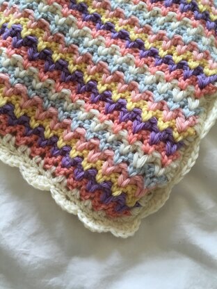 Pastel V-Stitch Baby Blanket