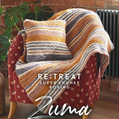 Zuma – Beginner Striped Blanket & Cushion Set in West Yorkshire Spinners Re:Treat Superchunky - Downloadable PDF