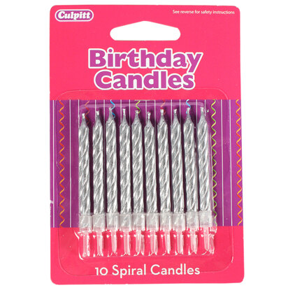 Culpitt Silver Spiral Candle 10Pc